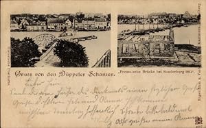 Ansichtskarte / Postkarte Dybbøl Düppel Dänemark, Schanzen, Preussische Brücke bei Sonderburg 1864
