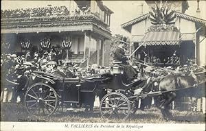 Ansichtskarte / Postkarte Französischer Präsident Armand Fallieres in einer Kutsche