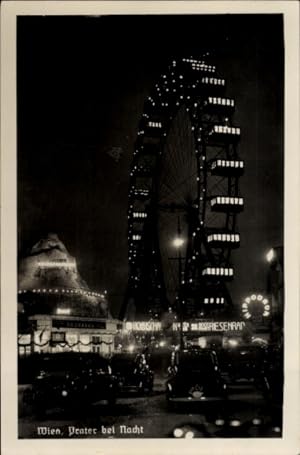 Ansichtskarte / Postkarte Wien 2 Leopoldstadt, Prater, Riesenrad, Nachtbeleuchtung