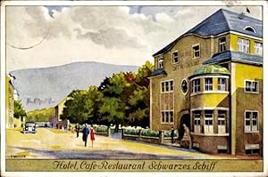 Künstler Ansichtskarte / Postkarte Meysen, E., Heidelberg am Neckar, Hotel, Café Restaurant Schwa...
