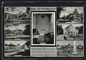 Ansichtskarte Bad Oeynhausen, Thermalbadehaus, Kurtheater, Brunnenhalle