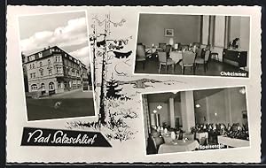 Ansichtskarte Bad Salzschlirf, Hotel Kaiserhof mit Clubzimmer, Speisesaal