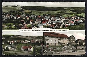 Ansichtskarte Weissenhasel Krs. Rotenburg, Gesamtansicht und Strassenpartien