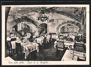 Cartolina Firenze, Ristorante Buca di S. Ruffillo, Piazza dell`Olio 1, Speisesaal, Innenansicht