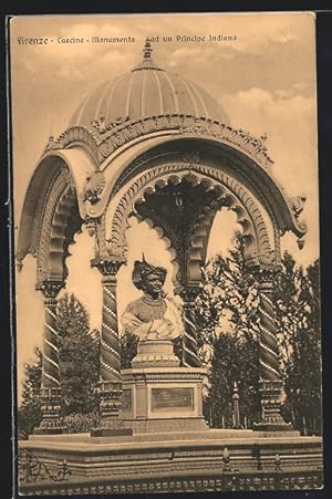 Cartolina Firenze, Cascine, Monumento al Principe Indiano