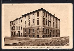 Cartolina Milano, Via Panizza 15, Kloster d. Grauern Schwestern v. d. h. Elisabeth