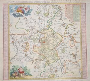 Image du vendeur pour Accurate geographische delineation des Creis Ammtes Leipzig. mis en vente par Antique Sommer& Sapunaru KG