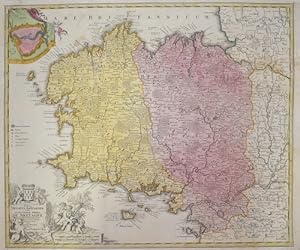 Bild des Verkufers fr Tabula Ducatus Britanniae Gallis le Gouvernemt General de Bretagne zum Verkauf von Antique Sommer& Sapunaru KG