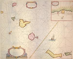 Image du vendeur pour Caarte voor ee gedeelte der Canarisee Eylanden als Canaria ,Tenerifa, Forteventura, ect./De tyhavens porto de Naos en Posto de Cavallos .Lazerota mis en vente par Antique Sommer& Sapunaru KG