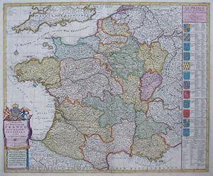 Immagine del venditore per Carte nouvelle du Royaume de France divis en toutes ses Provinces et ses acquisitions venduto da Antique Sommer& Sapunaru KG