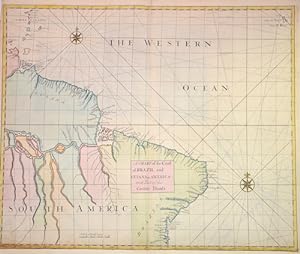 Bild des Verkufers fr A chart of the coast of Brazil and Guiana in America with part of the Caribbe Islands zum Verkauf von Antique Sommer& Sapunaru KG