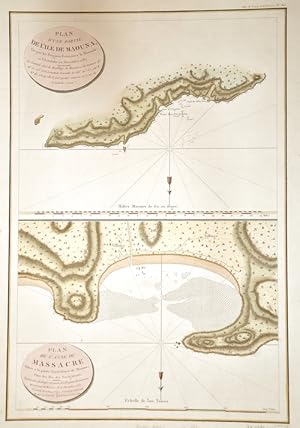 Bild des Verkufers fr Plan d une partie de l isle de Maouna/ Plan de l anse du Massacre zum Verkauf von Antique Sommer& Sapunaru KG