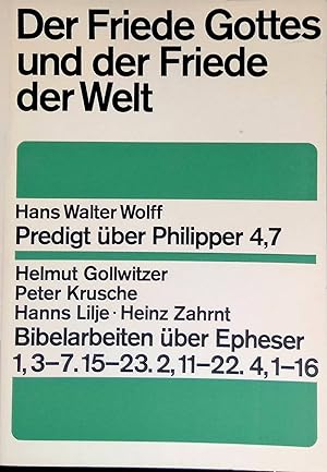 Image du vendeur pour Der Friede Gottes und der Friede der Welt : Bibl. Verkndigung beim 13. Dt. Evang. Kirchentag Hannover 1967. mis en vente par books4less (Versandantiquariat Petra Gros GmbH & Co. KG)