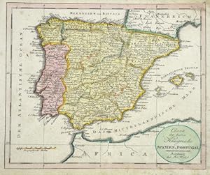 Bild des Verkufers fr Charte der beiden Knigreiche Spanien u. Portugal zum Verkauf von Antique Sommer& Sapunaru KG