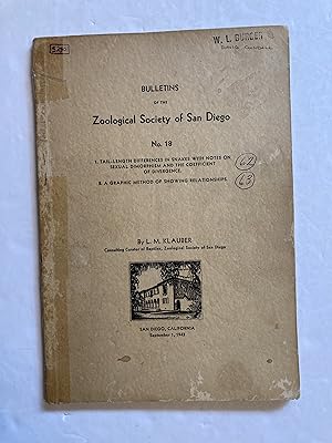 Imagen del vendedor de TAIL- LENGTH DIFFERENCES IN SNAKES WITH NOTES ON SEXUAL DIMORPHISM AND THE COEFFICIENT OF DIVERGENCE. A GRAPHIC METHOD OF SHOWING RELATIONSHIPS a la venta por Paul Gritis Books
