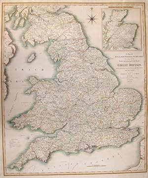 Seller image for A Map of England, Wales + Scotland, describing all the Direct and principal Cross Roads in Great Britain, with the Distances measured between the. for sale by Antique Sommer& Sapunaru KG