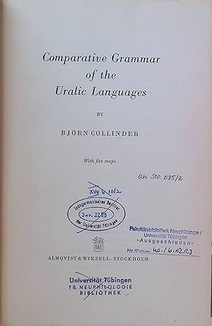 Comparative Grammar of the Uralic Languages A Handbook of the Uralic Languages, 3