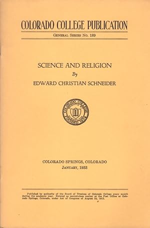 Seller image for Colorado College Publication General Series No. 189: Science and Religion for sale by Clausen Books, RMABA