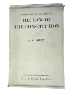 Bild des Verkufers fr Introduction to the Study of the Law of the Constitution zum Verkauf von World of Rare Books