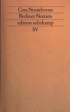 Seller image for Berliner Notizen. - edition suhrkamp (Band 1639) for sale by books4less (Versandantiquariat Petra Gros GmbH & Co. KG)
