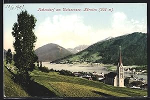 Ansichtskarte Techendorf am Weissensee, Ortsansicht mit See