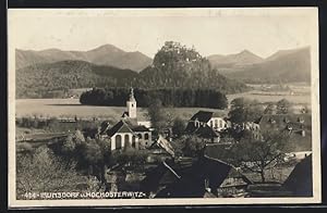 Ansichtskarte Launsdorf, Ortsansicht mit Kirche und Hochosterwitz