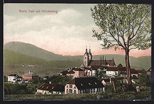 Ansichtskarte Maria Saal, Ortsansicht mit Ulrichsberg