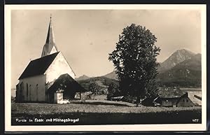 Ansichtskarte Faak, Kirche mit Mittagskogel im Hintergrund