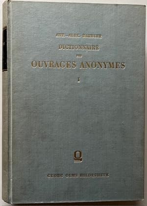 Dictionnaire des ouvrages anonymes.