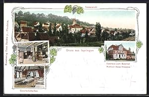 Bild des Verkufers fr Ansichtskarte Ispringen, Gasthaus zum Bahnhof von Hans Nitschke, mit Restauration und Gesellschafts-Saal zum Verkauf von Bartko-Reher