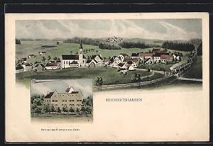 Künstler-Ansichtskarte sign. Hans Pernat: Reichertshausen, Schloss des Freiherrn von Cetto, Gesam...
