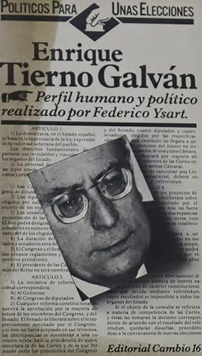 Seller image for Enrique Tierno Galvn [perfil humano y poltico] for sale by Librera Alonso Quijano