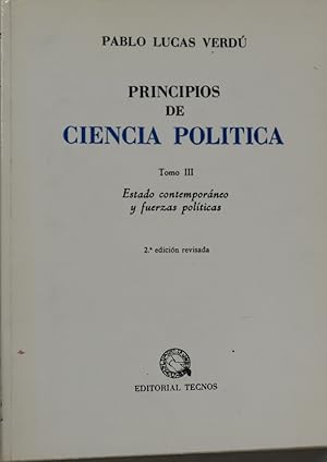 Imagen del vendedor de Principios de ciencia poltica (v. III) Estado contemporneo y fuerzas polticas a la venta por Librera Alonso Quijano