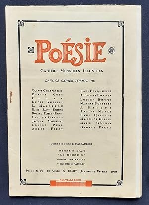Imagen del vendedor de Posie - Cahiers mensuels illustrs - Janvier-fvrier 1939 - a la venta por Le Livre  Venir