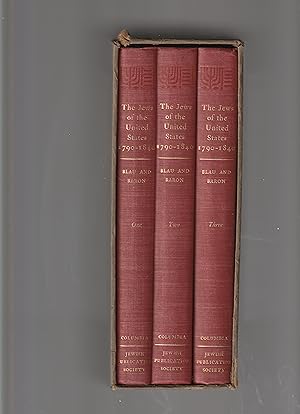 Bild des Verkufers fr The Jews of the United States 1790-1840: A Documentary History In Three Volumes zum Verkauf von Meir Turner