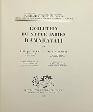 Imagen del vendedor de Evolution du style Indien d'Amaravati a la venta por Librairie Historique F. Teissdre