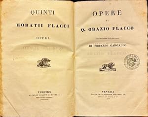 Imagen del vendedor de Opere di Q. Orazio Flacco. Satire di Tito Petronio Arbitro. Due opere in un volume. a la venta por Libreria La Fenice di Pietro Freggio