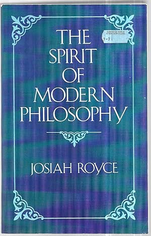 The Spirit of Modern Philosophy. An Essay in the Form of Lectures