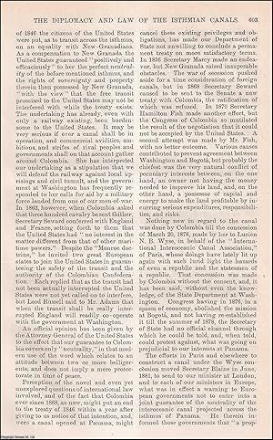 Image du vendeur pour The Diplomacy & Law of the Isthmian Canals. By Sidney Webster. An original article from the Harper's Monthly Magazine, 1893. mis en vente par Cosmo Books