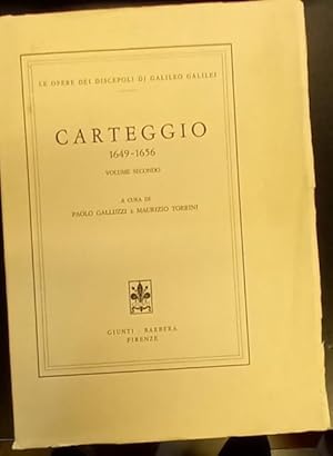 Immagine del venditore per LE OPERE DEI DISCEPOLI DI GALILEO: Carteggio 1649-1656. Volume II. venduto da studio bibliografico pera s.a.s.