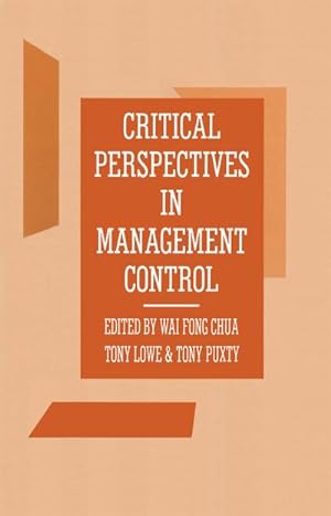 Bild des Verkufers fr Critical Perspectives in Management Control zum Verkauf von BuchWeltWeit Ludwig Meier e.K.