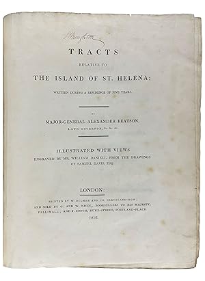 Imagen del vendedor de Tracts Relative to the Island of St. Helena; Written During a Residence of Five Years a la venta por Donald A. Heald Rare Books (ABAA)