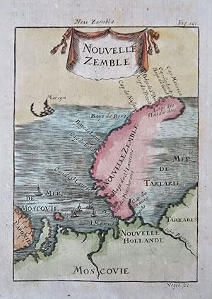 Novaya Zemlya Artic Lands Archipelago Berents Sea 1719 Mallet miniature hc map