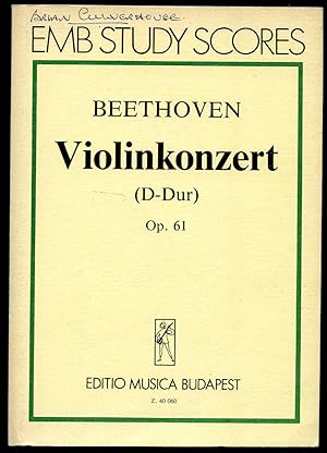 Seller image for Beethoven Violinkonezert (D-Dur) Opus 61 | Full Miniature Pocket Score | Editio Musica Budapest EMB Study Score Edition No. Z. 40 060 for sale by Little Stour Books PBFA Member