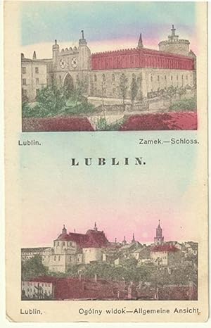 Bild des Verkufers fr Lublin. Zamek. - Schloss. Lublin. Oglny widok - Allgemeine Ansicht. zum Verkauf von Antiquariat Burgverlag