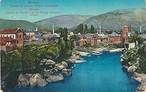 Mostar. Ansicht der Narenta von der Mujagada Komadina-Brücke.