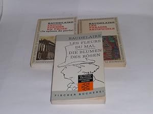 Image du vendeur pour Konvolut 3 Taschenbcher. Les Fleurs du Mal / Die Blumen des Bsen (Text auf Franzsisch und Deutsch.); Les Paradis Artificiels; Petits Poemes en Prose (le spleen de paris) mis en vente par Der-Philo-soph