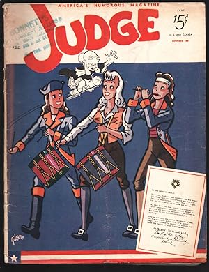 Bild des Verkufers fr Judge 7/1946-Cartoons-jokes-gags-Funny stories-Vic Herman-James Gibson-Spirit of '76 girls cover-VG zum Verkauf von DTA Collectibles