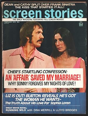 Screen Stories 2/1974-Ideal-Sonny & Cher cover & story-Movie novel -'running Wild'-Ann-Margaret-R...