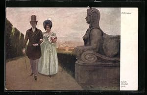 Bild des Verkufers fr Knstler-Ansichtskarte Wien, Spaziergnger im Belvedere zum Verkauf von Bartko-Reher